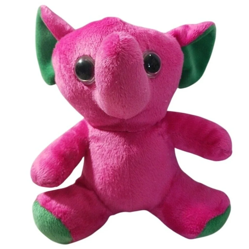 Toymax XYZ Pink Green Elephant Plush Stuffed‎ Animal 7